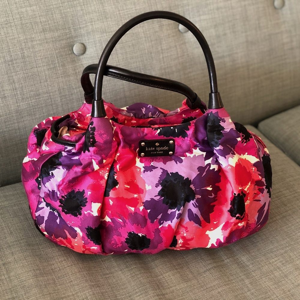 Kate Spade Stevie Baby Bag - Purple/Pink Poppies